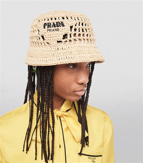 prada crochet bucket hat|prada denim bucket hat.